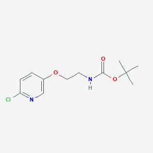 molecular formula C12H17ClN2O3 B8166638 tert-Butyl (2-((6-chloropyridin-3-yl)oxy)ethyl)carbamate 