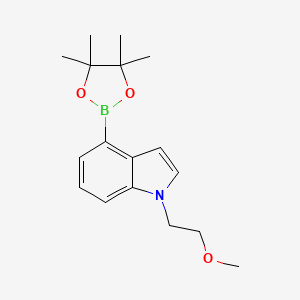 molecular formula C17H24BNO3 B8166646 1-(2-甲氧基乙基)-4-(4,4,5,5-四甲基-1,3,2-二氧杂硼烷-2-基)-1H-吲哚 