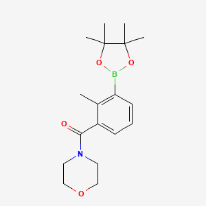 molecular formula C18H26BNO4 B8166688 (2-Methyl-3-(4,4,5,5-tetramethyl-1,3,2-dioxaborolan-2-yl)phenyl)(morpholino)methanone 