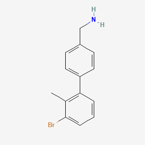molecular formula C14H14BrN B8166699 (3'-Bromo-2'-methyl-[1,1'-biphenyl]-4-yl)methanamine 