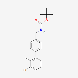 molecular formula C19H22BrNO2 B8166700 tert-Butyl ((3'-bromo-2'-methyl-[1,1'-biphenyl]-4-yl)methyl)carbamate 
