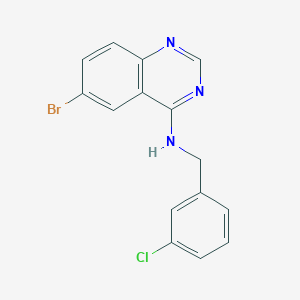 molecular formula C15H11BrClN3 B8166717 6-Bromo-N-(3-chlorobenzyl)quinazolin-4-amine 