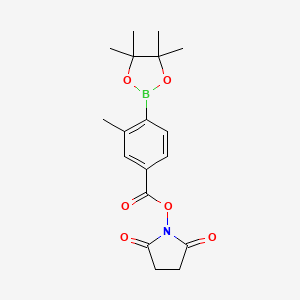 molecular formula C18H22BNO6 B8166779 2,5-Dioxopyrrolidin-1-yl 3-methyl-4-(4,4,5,5-tetramethyl-1,3,2-dioxaborolan-2-yl)benzoate 