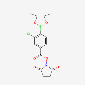 molecular formula C17H19BClNO6 B8166784 2,5-Dioxopyrrolidin-1-yl 3-chloro-4-(4,4,5,5-tetramethyl-1,3,2-dioxaborolan-2-yl)benzoate 