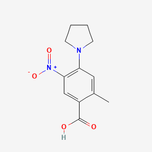 molecular formula C12H14N2O4 B8166799 2-Methyl-5-nitro-4-(pyrrolidin-1-yl)benzoic acid 