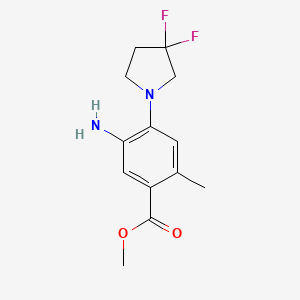 molecular formula C13H16F2N2O2 B8166819 Methyl 5-amino-4-(3,3-difluoropyrrolidin-1-yl)-2-methylbenzoate 