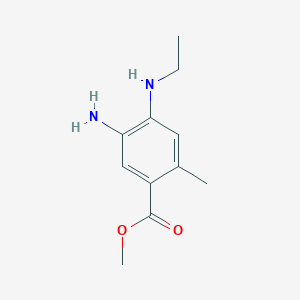 molecular formula C11H16N2O2 B8166834 Methyl 5-amino-4-(ethylamino)-2-methylbenzoate 