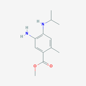 molecular formula C12H18N2O2 B8166836 Methyl 5-amino-4-(isopropylamino)-2-methylbenzoate 