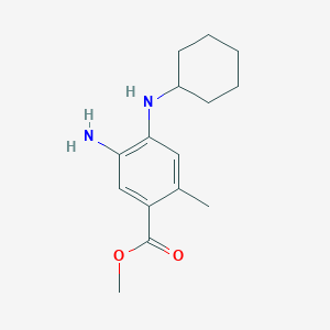molecular formula C15H22N2O2 B8166855 Methyl 5-amino-4-(cyclohexylamino)-2-methylbenzoate 