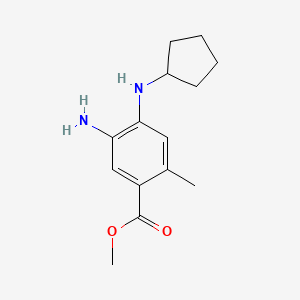molecular formula C14H20N2O2 B8166862 Methyl 5-amino-4-(cyclopentylamino)-2-methylbenzoate 
