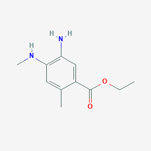 molecular formula C11H16N2O2 B8166871 Ethyl 5-amino-2-methyl-4-(methylamino)benzoate 