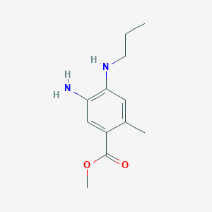 molecular formula C12H18N2O2 B8166882 Methyl 5-amino-2-methyl-4-(propylamino)benzoate 