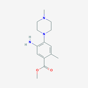 molecular formula C14H21N3O2 B8166895 Methyl 5-amino-2-methyl-4-(4-methylpiperazin-1-yl)benzoate 