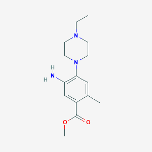 molecular formula C15H23N3O2 B8166902 Methyl 5-amino-4-(4-ethylpiperazin-1-yl)-2-methylbenzoate 