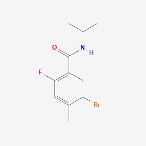 molecular formula C11H13BrFNO B8166922 5-Bromo-2-fluoro-N-isopropyl-4-methylbenzamide 