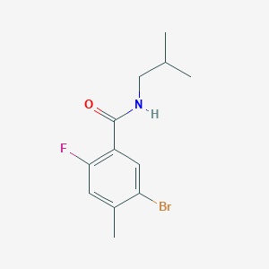 molecular formula C12H15BrFNO B8166923 5-Bromo-2-fluoro-N-isobutyl-4-methylbenzamide 