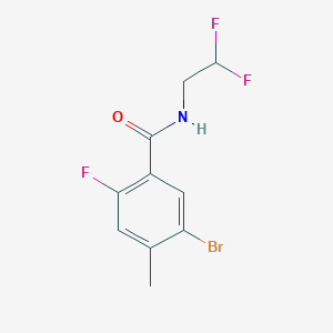 molecular formula C10H9BrF3NO B8166930 5-Bromo-N-(2,2-difluoroethyl)-2-fluoro-4-methylbenzamide 