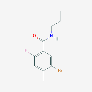 molecular formula C11H13BrFNO B8166936 5-Bromo-2-fluoro-4-methyl-N-propylbenzamide 