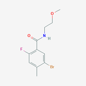 molecular formula C11H13BrFNO2 B8166938 5-Bromo-2-fluoro-N-(2-methoxyethyl)-4-methylbenzamide 