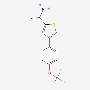 molecular formula C13H12F3NOS B8166964 1-(4-(4-(Trifluoromethoxy)phenyl)thiophen-2-yl)ethanamine 