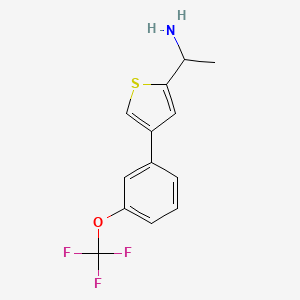 molecular formula C13H12F3NOS B8166970 1-(4-(3-(Trifluoromethoxy)phenyl)thiophen-2-yl)ethanamine 