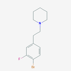 molecular formula C13H17BrFN B8167013 1-(4-Bromo-3-fluorophenethyl)piperidine 