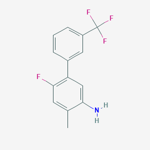 molecular formula C14H11F4N B8167097 6-Fluoro-4-methyl-3'-(trifluoromethyl)-[1,1'-biphenyl]-3-amine 