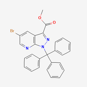molecular formula C27H20BrN3O2 B8167102 methyl 5-bromo-1-trityl-1H-pyrazolo[3,4-b]pyridine-3-carboxylate 
