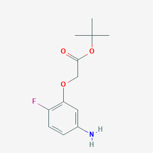 molecular formula C12H16FNO3 B8167115 tert-Butyl 2-(5-amino-2-fluorophenoxy)acetate 