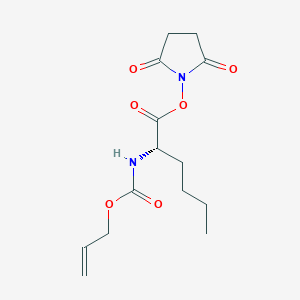 molecular formula C14H20N2O6 B8167140 (S)-2,5-dioxopyrrolidin-1-yl 2-(((allyloxy)carbonyl)amino)hexanoate 