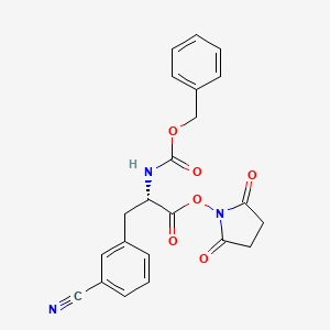 molecular formula C22H19N3O6 B8167220 (S)-2,5-dioxopyrrolidin-1-yl 2-(((benzyloxy)carbonyl)amino)-3-(3-cyanophenyl)propanoate 