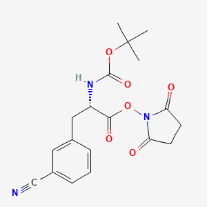 molecular formula C19H21N3O6 B8167223 (S)-2,5-dioxopyrrolidin-1-yl 2-((tert-butoxycarbonyl)amino)-3-(3-cyanophenyl)propanoate 