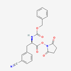 molecular formula C22H19N3O6 B8167228 (R)-2,5-dioxopyrrolidin-1-yl 2-(((benzyloxy)carbonyl)amino)-3-(3-cyanophenyl)propanoate 