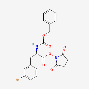 molecular formula C21H19BrN2O6 B8167237 (R)-2,5-dioxopyrrolidin-1-yl 2-(((benzyloxy)carbonyl)amino)-3-(3-bromophenyl)propanoate 