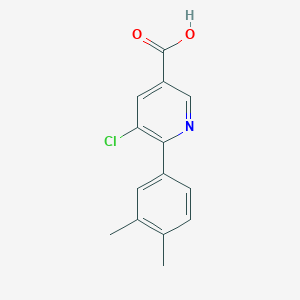 molecular formula C14H12ClNO2 B8167244 5-Chloro-6-(3,4-dimethylphenyl)nicotinic acid 
