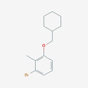 molecular formula C14H19BrO B8167258 1-Bromo-3-cyclohexylmethoxy-2-methyl-benzene 