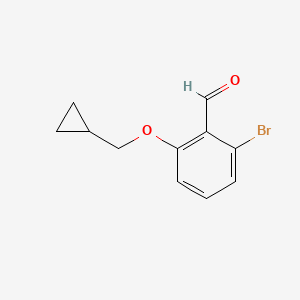 molecular formula C11H11BrO2 B8167272 2-Bromo-6-(cyclopropylmethoxy)benzaldehyde 