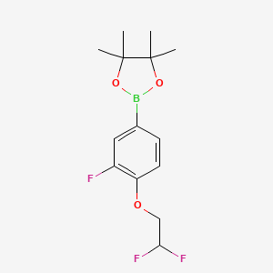 molecular formula C14H18BF3O3 B8167306 2-(4-(2,2-Difluoroethoxy)-3-fluorophenyl)-4,4,5,5-tetramethyl-1,3,2-dioxaborolane 