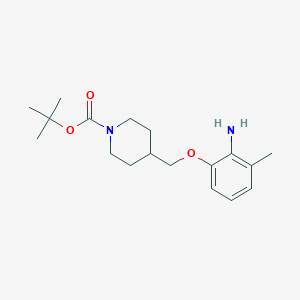 molecular formula C18H28N2O3 B8167312 4-(2-Amino-3-methyl-phenoxymethyl)-piperidine-1-carboxylic acid tert-butyl ester 