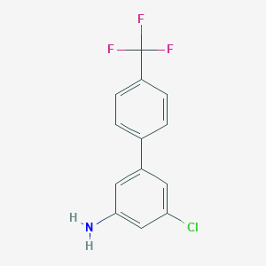 molecular formula C13H9ClF3N B8167327 3-Amino-5-chloro-4'-(trifluoromethyl)biphenyl 