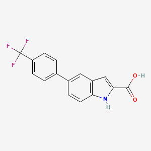 molecular formula C16H10F3NO2 B8167369 5-(4-(Trifluoromethyl)phenyl)-1H-indole-2-carboxylic acid 