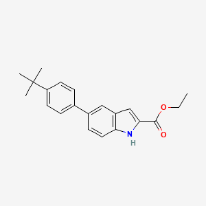 molecular formula C21H23NO2 B8167373 Ethyl 5-(4-(tert-butyl)phenyl)-1H-indole-2-carboxylate 