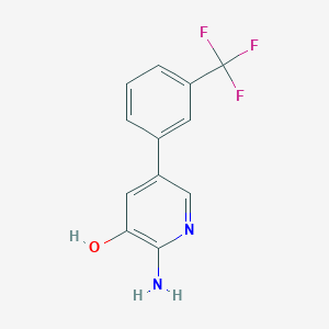 molecular formula C12H9F3N2O B8167424 2-Amino-5-(3-(trifluoromethyl)phenyl)pyridin-3-ol 