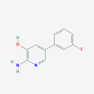 molecular formula C11H9FN2O B8167430 2-Amino-5-(3-fluorophenyl)pyridin-3-ol 