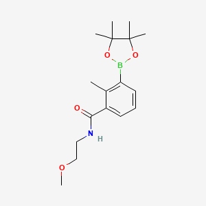 molecular formula C17H26BNO4 B8167462 N-(2-Methoxyethyl)-2-methyl-3-(4,4,5,5-tetramethyl-1,3,2-dioxaborolan-2-yl)benzamide 