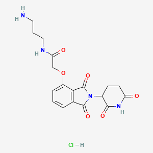 molecular formula C18H21ClN4O6 B8167486 N-(3-aminopropyl)-2-((2-(2,6-dioxopiperidin-3-yl)-1,3-dioxoisoindolin-4-yl)oxy)acetamide hydrochloride 