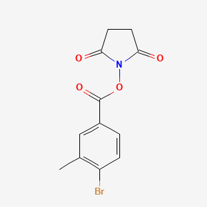 molecular formula C12H10BrNO4 B8167493 2,5-Dioxopyrrolidin-1-yl 4-bromo-3-methylbenzoate 