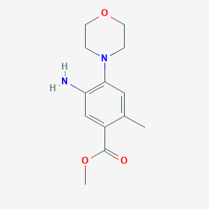 molecular formula C13H18N2O3 B8167504 Methyl 5-amino-2-methyl-4-morpholinobenzoate 