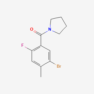 molecular formula C12H13BrFNO B8167508 (5-Bromo-2-fluoro-4-methylphenyl)(pyrrolidin-1-yl)methanone 