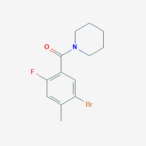 molecular formula C13H15BrFNO B8167515 (5-Bromo-2-fluoro-4-methylphenyl)(piperidin-1-yl)methanone 
